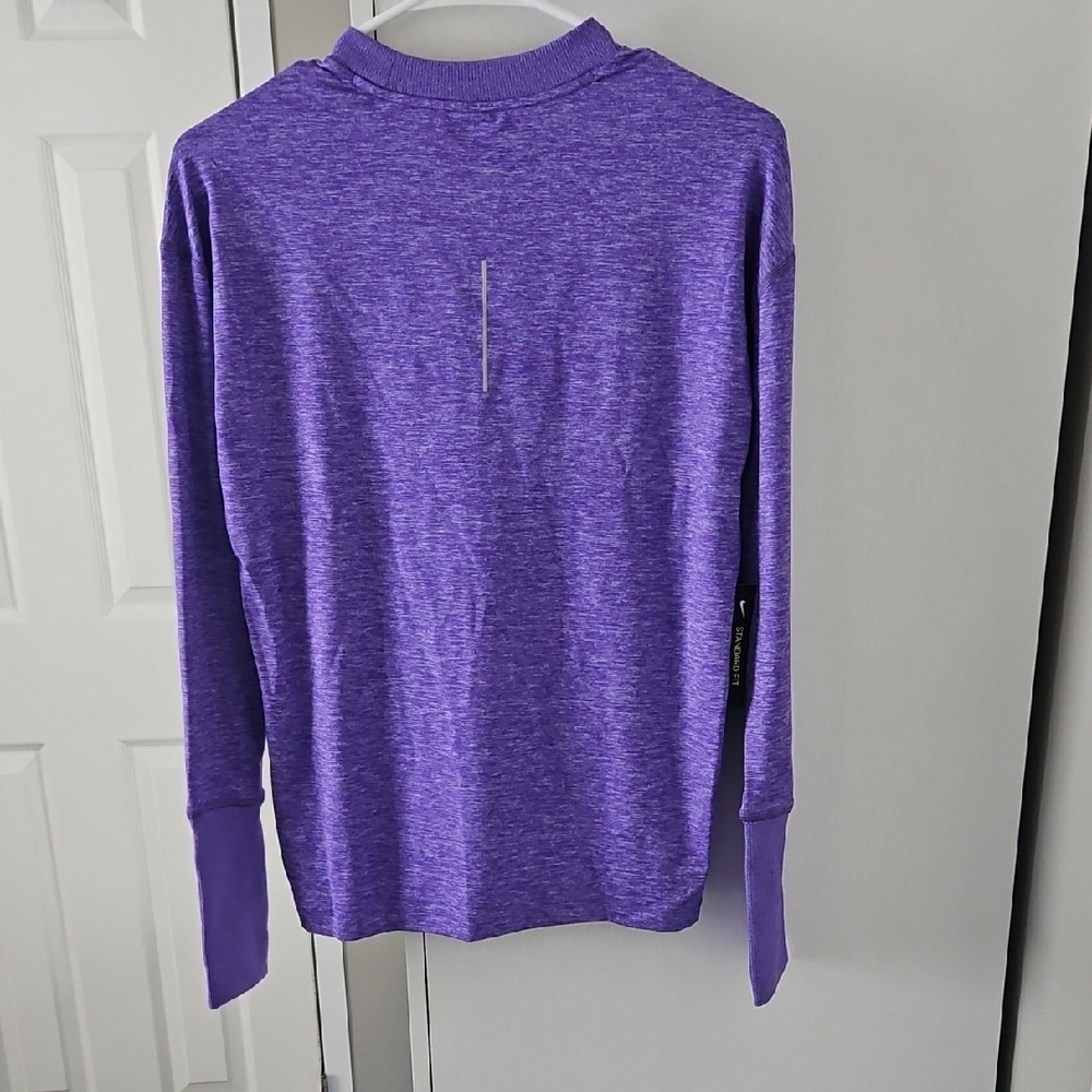 Nike Dri Fit Heathered Purple Long Sleeve Top - Picture 4 of 5